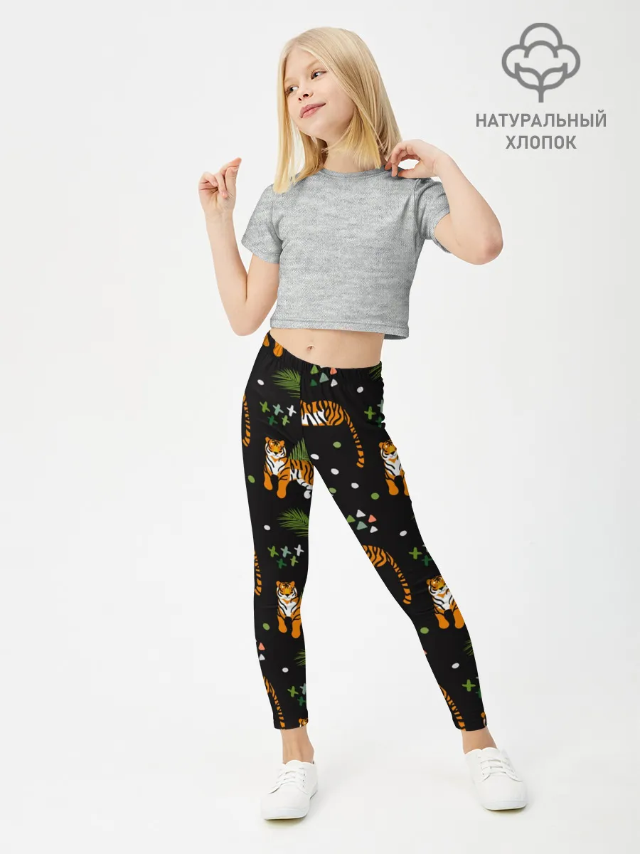 Леггинсы для девочки / Tigers | Тигровый Паттерн