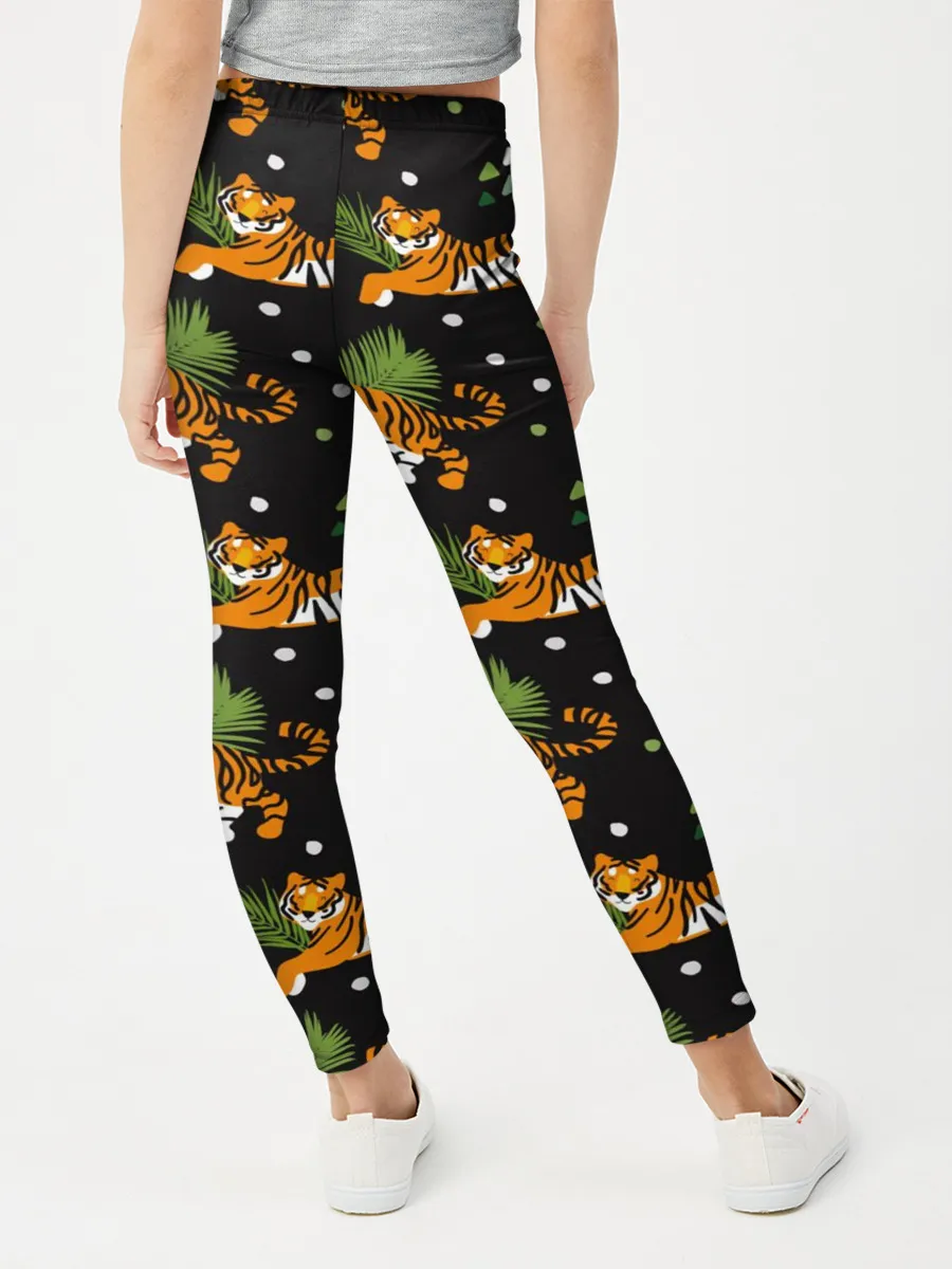 Леггинсы для девочки / Tigers | Тигровый Паттерн