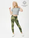 Леггинсы для девочки / вязаный принт милитари