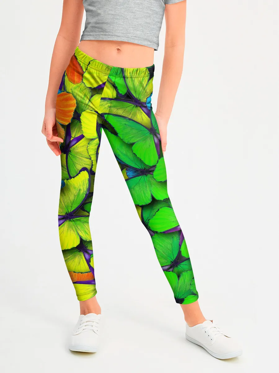 Леггинсы для девочки / Радужные бабочки