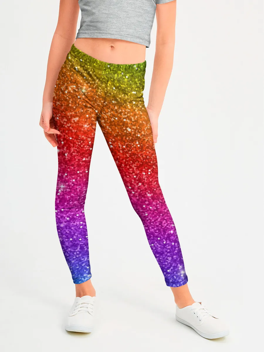 Леггинсы для девочки / Блестки радуги