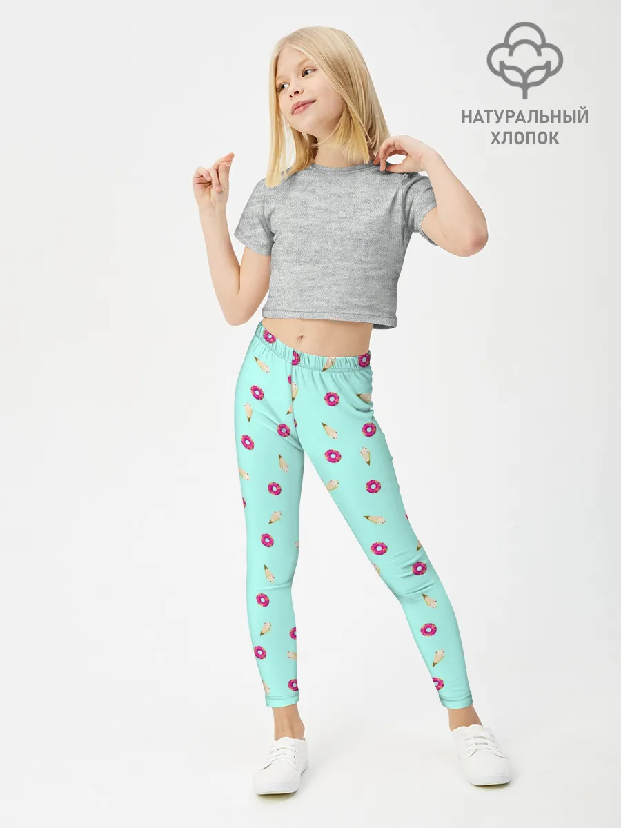 Леггинсы для девочки / ПОНЧИК И МОРОЖЕНКА