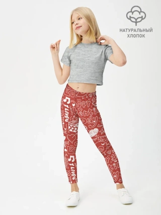 Леггинсы для девочки / Happy Valentines Day