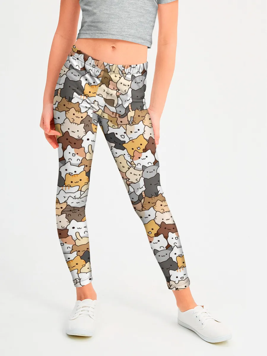 Леггинсы для девочки / Котики муркотики