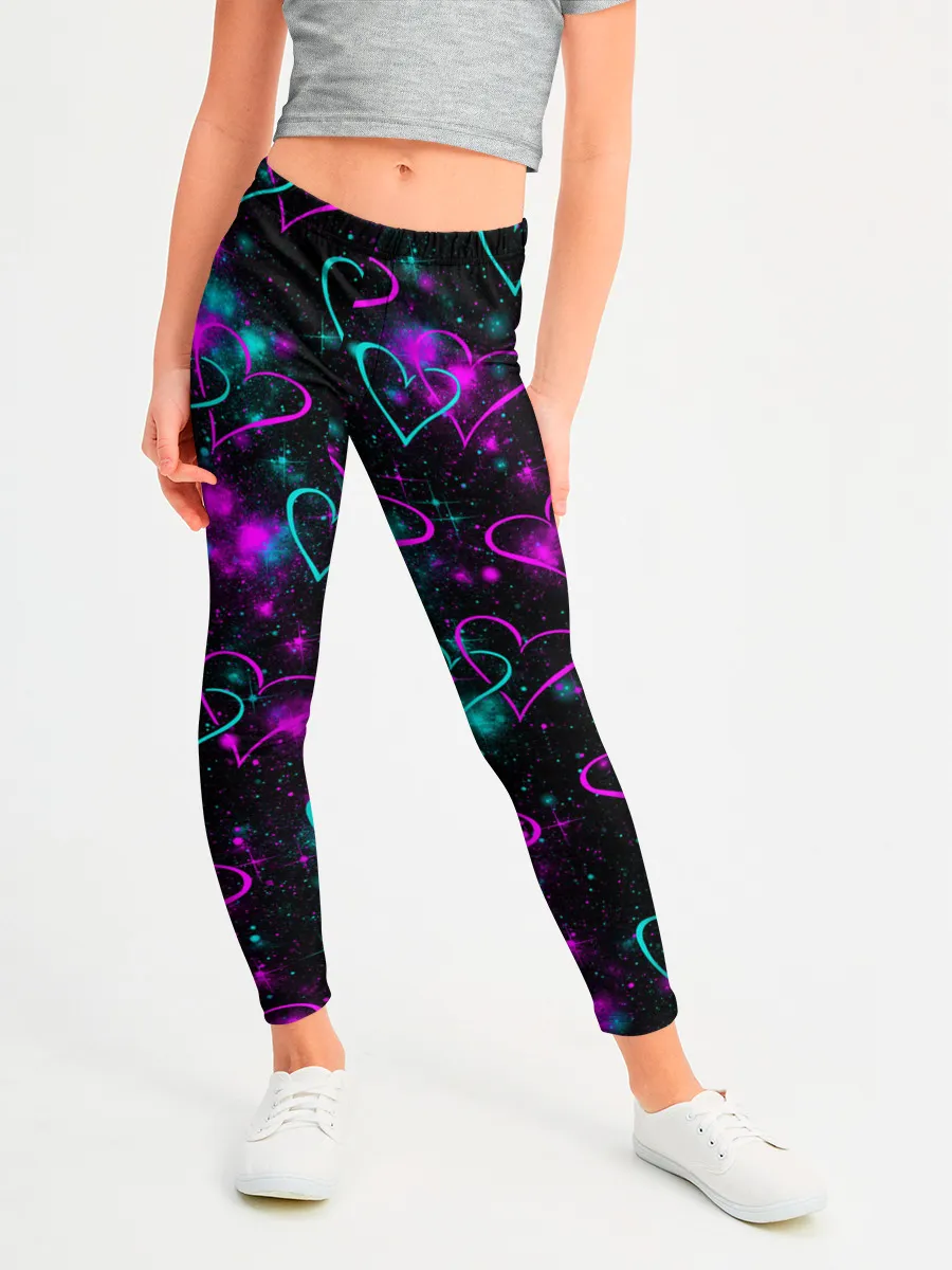 Леггинсы для девочки / Сердечки