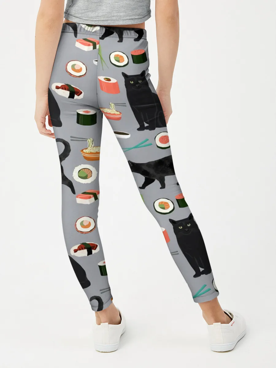 Леггинсы для девочки / Котики и Суши