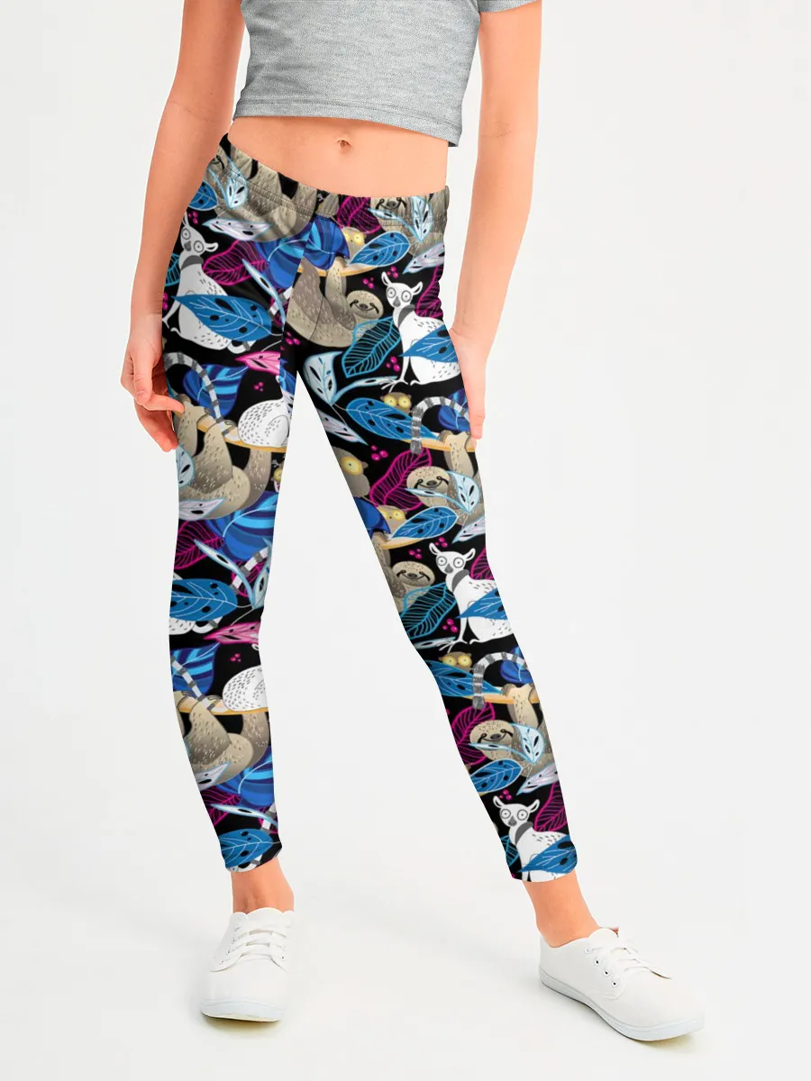 Леггинсы для девочки / Ленивцы и Лемуры