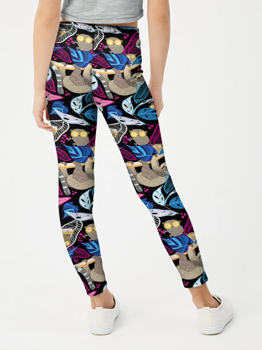 Леггинсы для девочки / Ленивцы и Лемуры