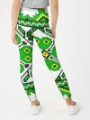 Леггинсы для девочки / Славянский Узор Зеленый