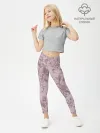 Леггинсы для девочки / розы с пионами
