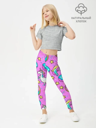 Леггинсы для девочки / Единороги с пончиками
