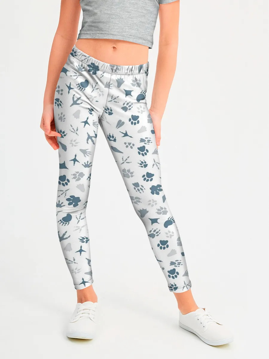 Леггинсы для девочки / Отпечатки лап животных