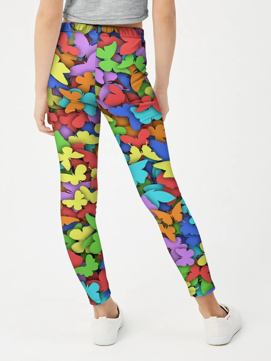 Леггинсы для девочки / Разноцветные бабочки