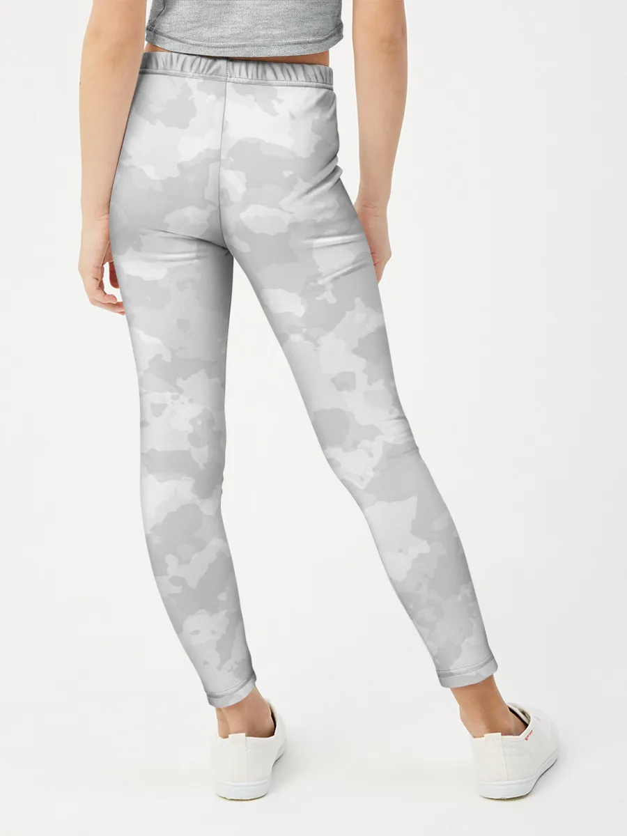 Леггинсы для девочки / СНЕЖНЫЙ КАМУФЛЯЖ