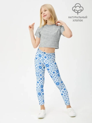 Леггинсы для девочки / Орнамент снежинки