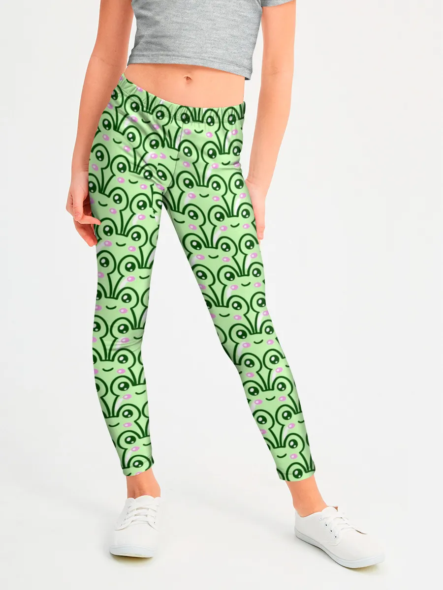Леггинсы для девочки / милые лягушки