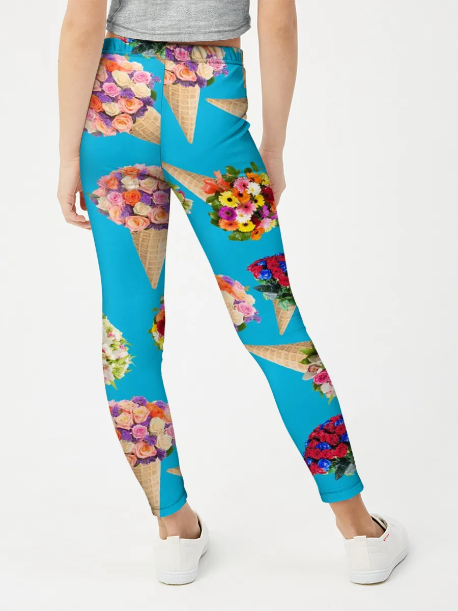 Леггинсы для девочки / Рожок цветов