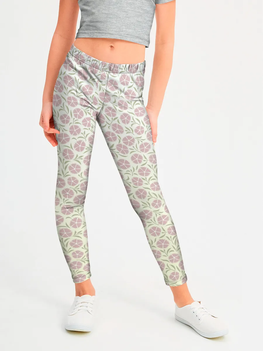 Леггинсы для девочки / узор мелкие цветочки