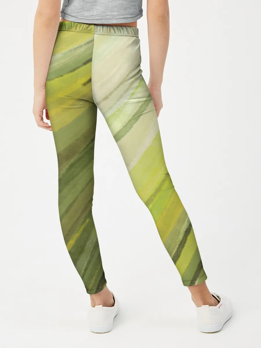 Леггинсы для девочки / Акварельные линии