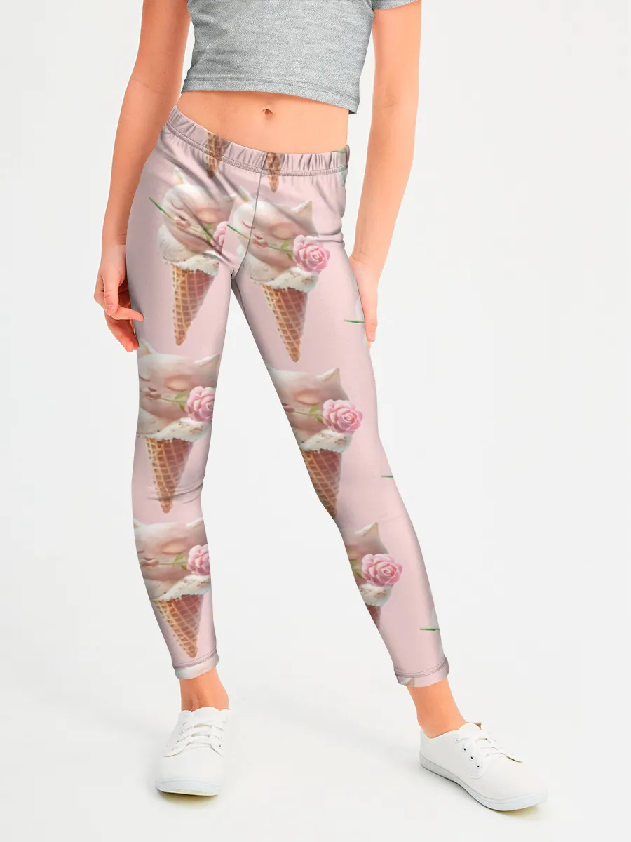 Леггинсы для девочки / Мороженное | Кошечки