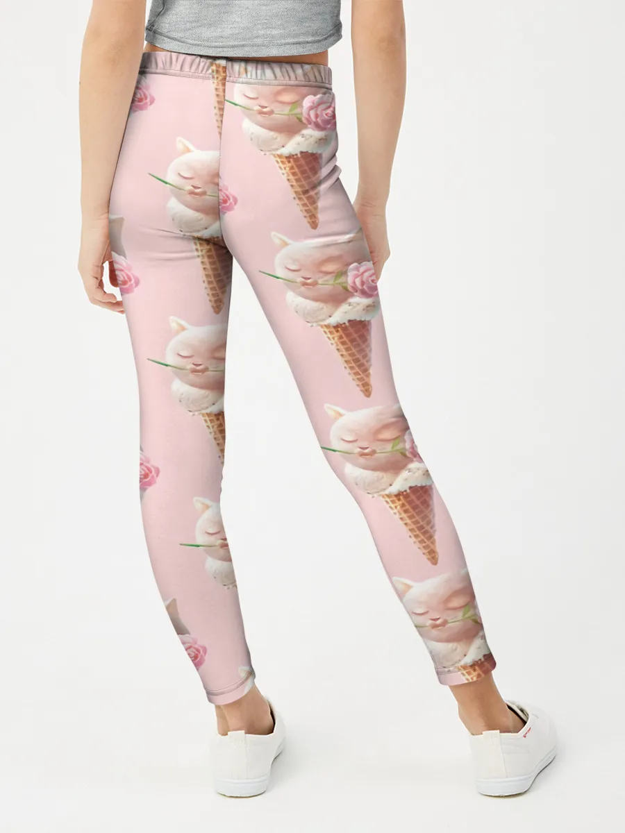 Леггинсы для девочки / Мороженное | Кошечки