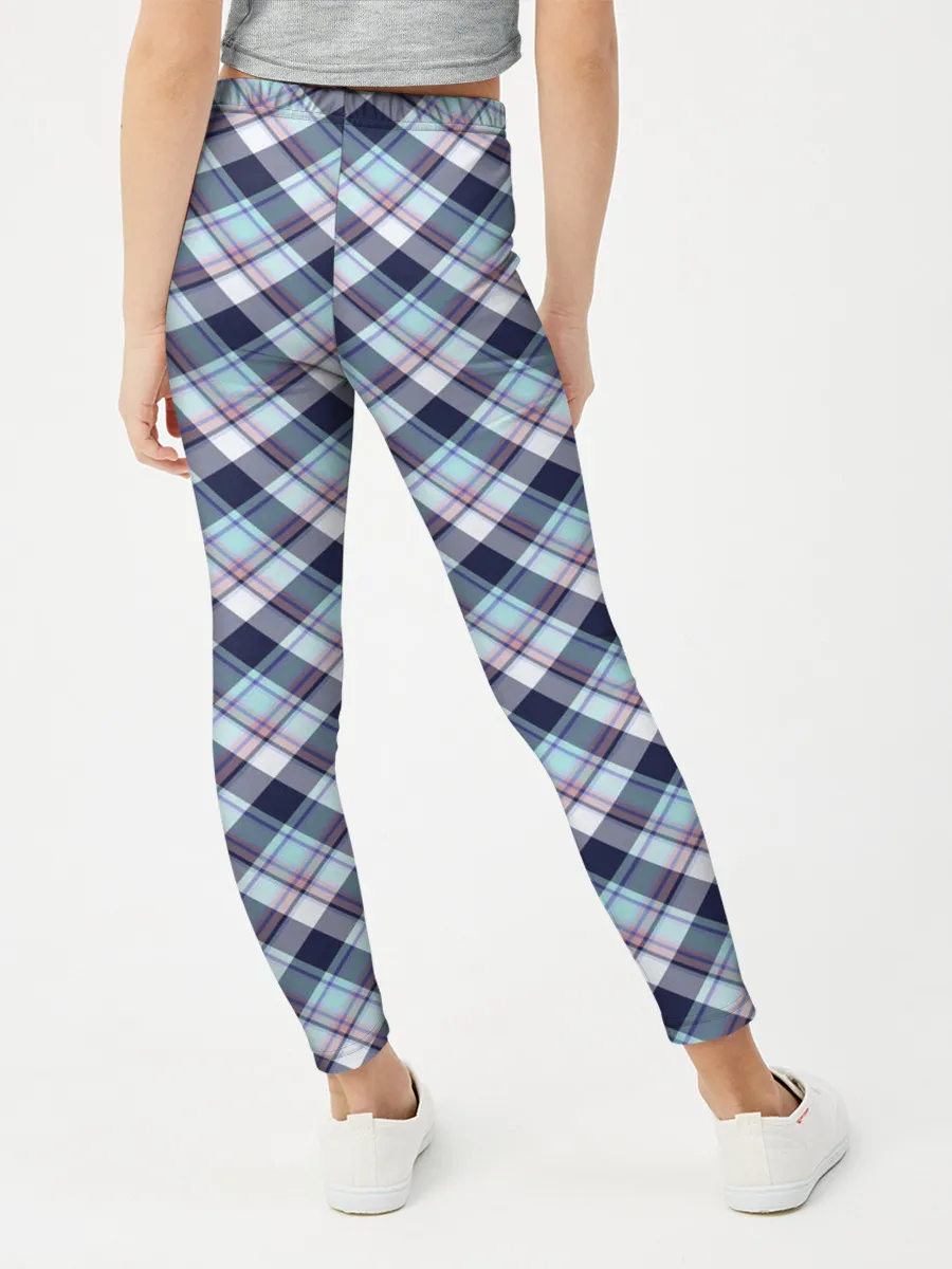 Леггинсы для девочки / Текстура в клетку