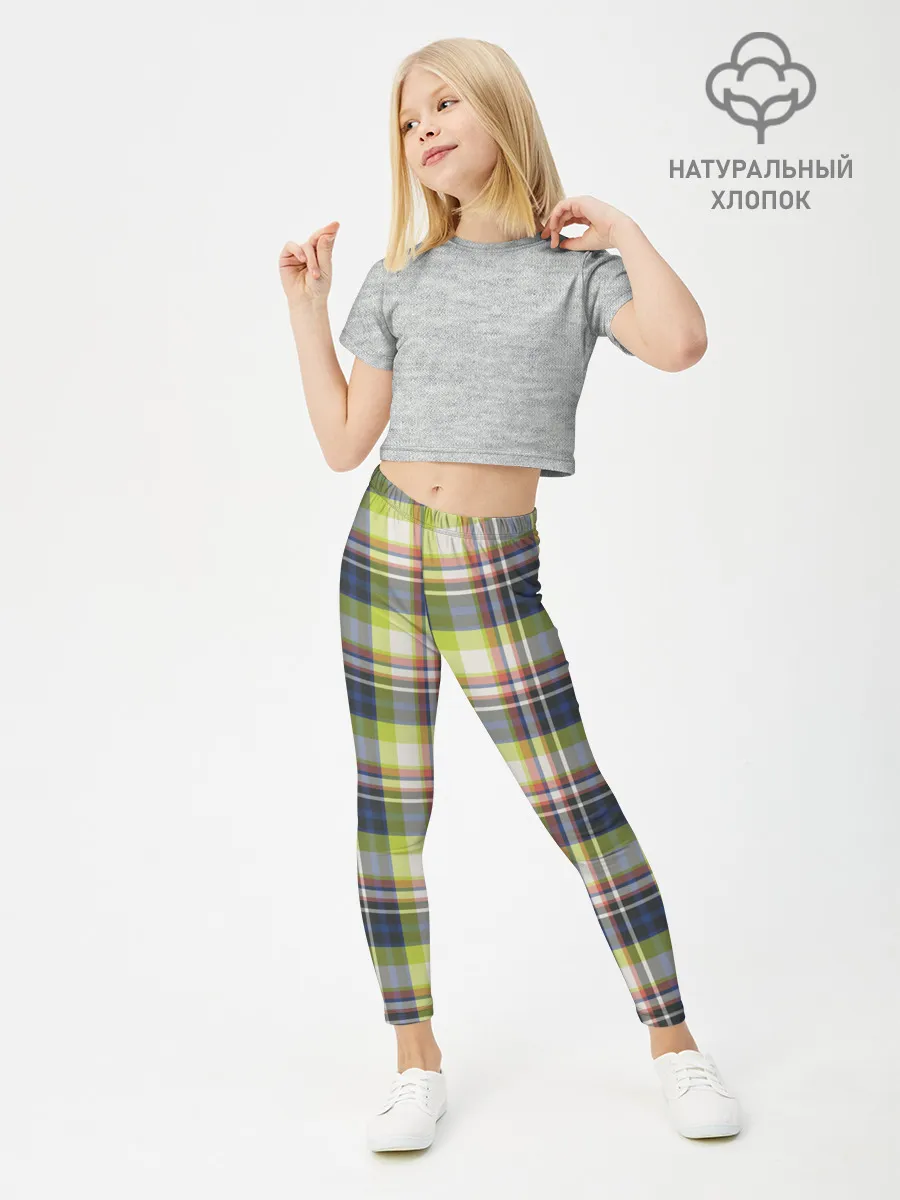 Леггинсы для девочки / Текстура в клетку