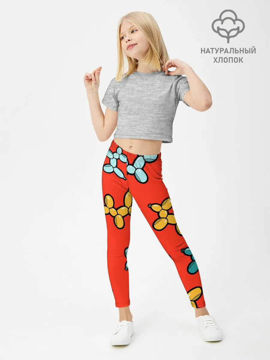 Леггинсы для девочки / Собачки шарики