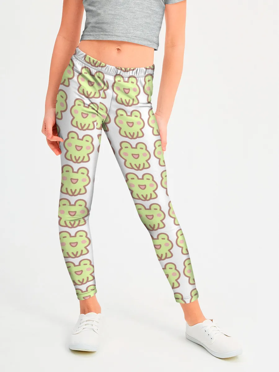 Леггинсы для девочки / милые лягушки