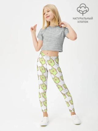 Леггинсы для девочки / счастливые лягушки