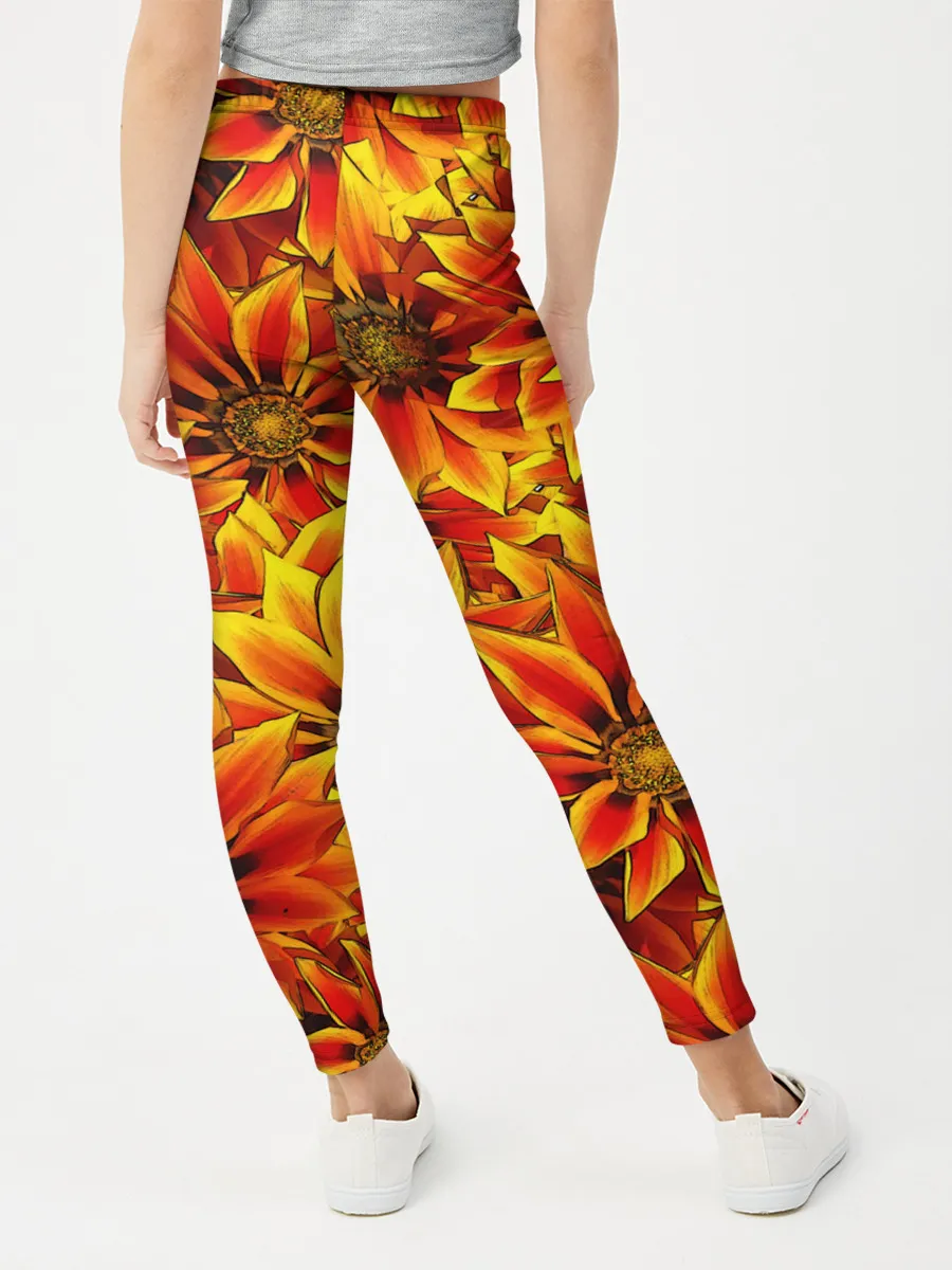 Леггинсы для девочки / ЦВЕТОЧНЫЙ ОРНАМЕНТ