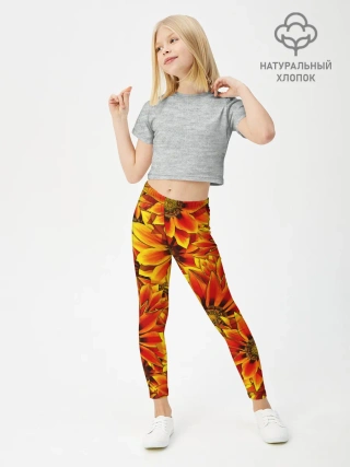 Леггинсы для девочки / ЦВЕТОЧНЫЙ ОРНАМЕНТ