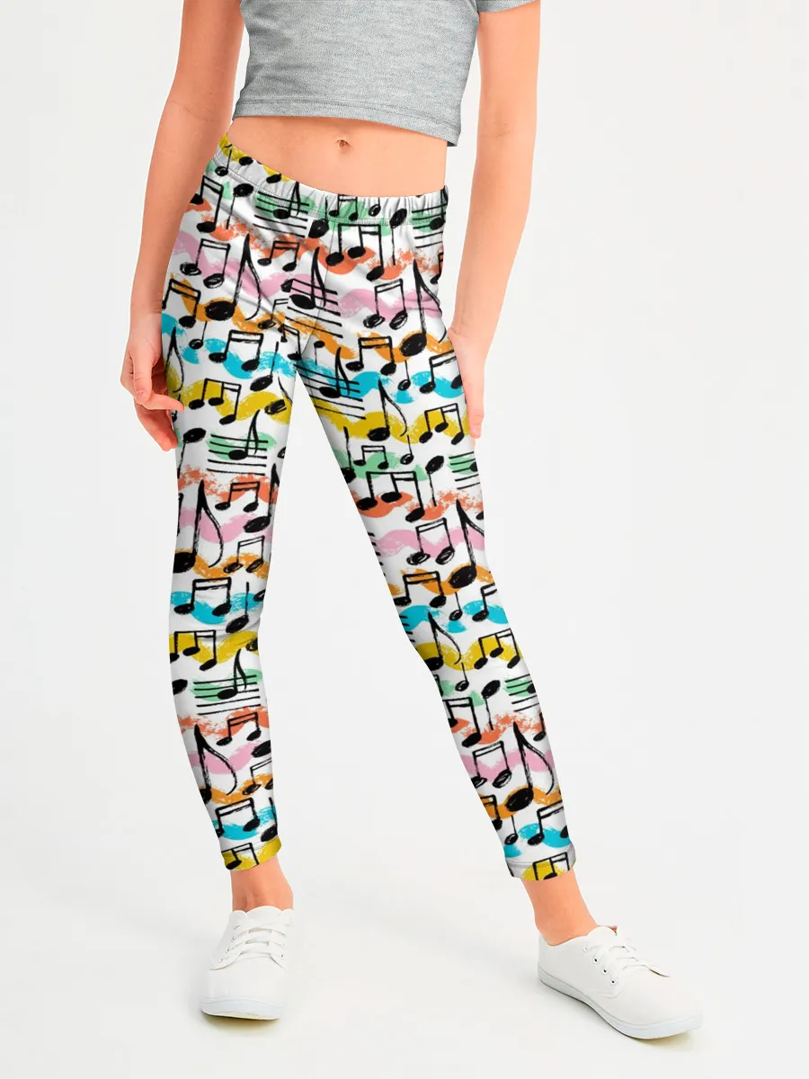Леггинсы для девочки / Музыкальные Ноты
