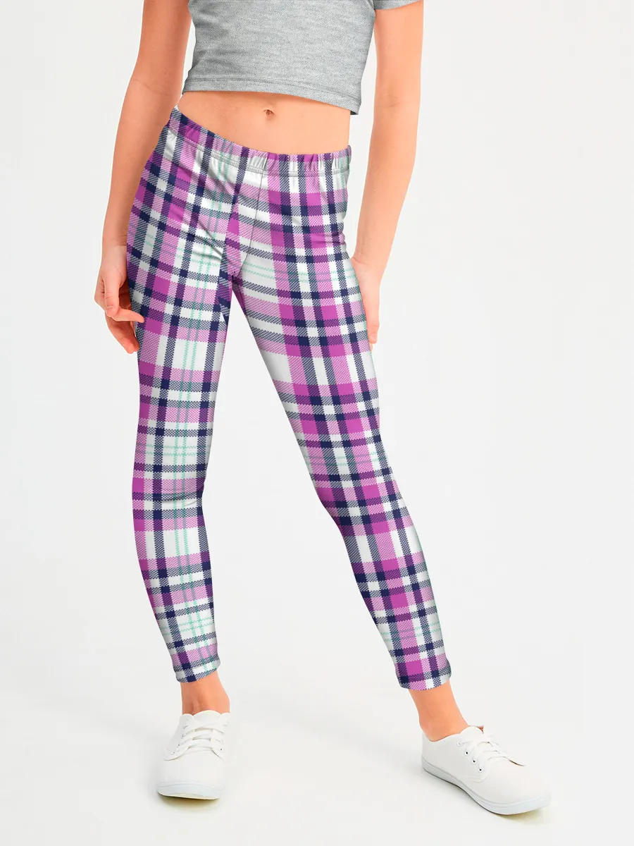 Леггинсы для девочки / Текстура в клетку