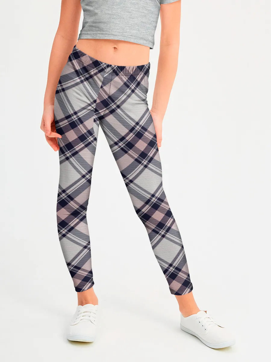 Леггинсы для девочки / Текстура в клетку