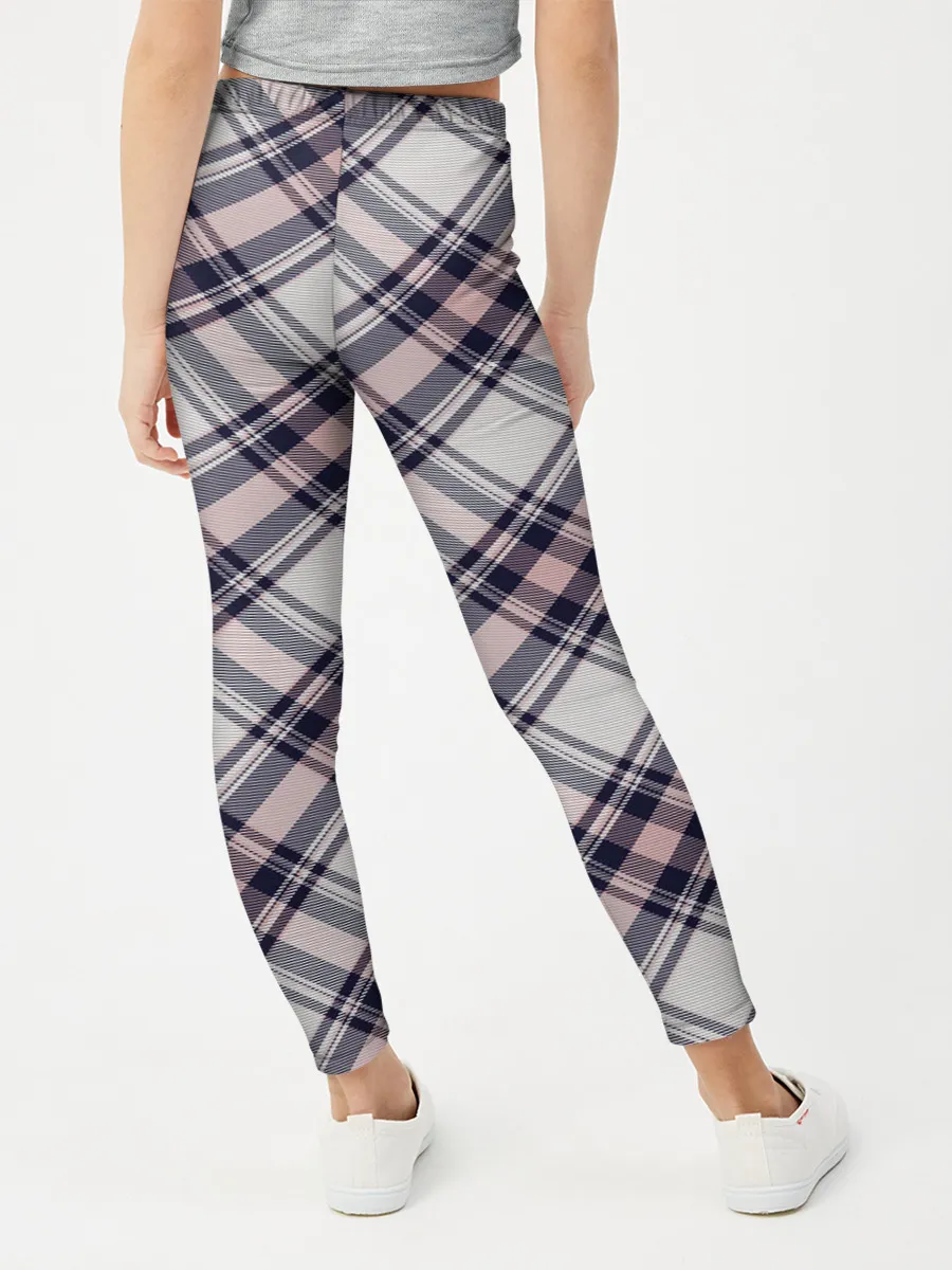 Леггинсы для девочки / Текстура в клетку
