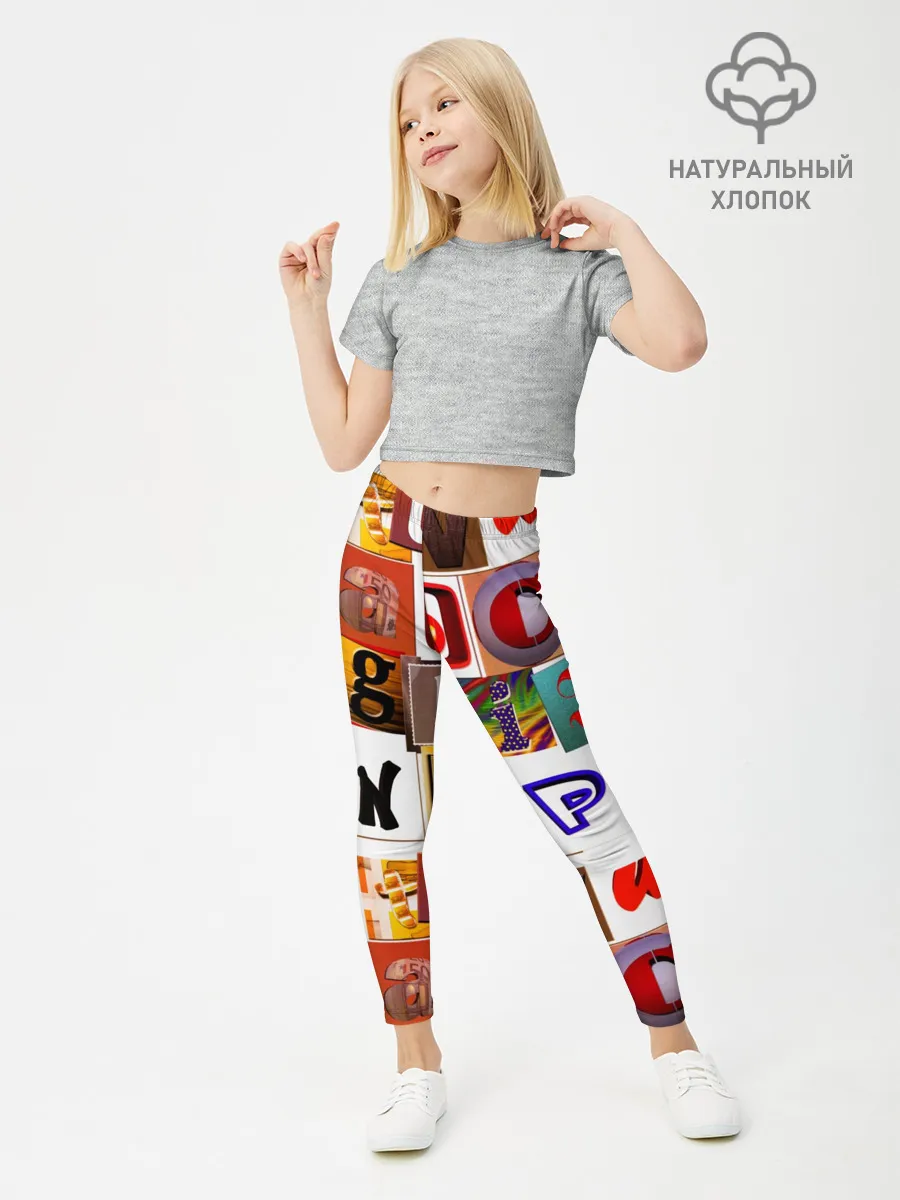 Леггинсы для девочки / Английские буквы # 2