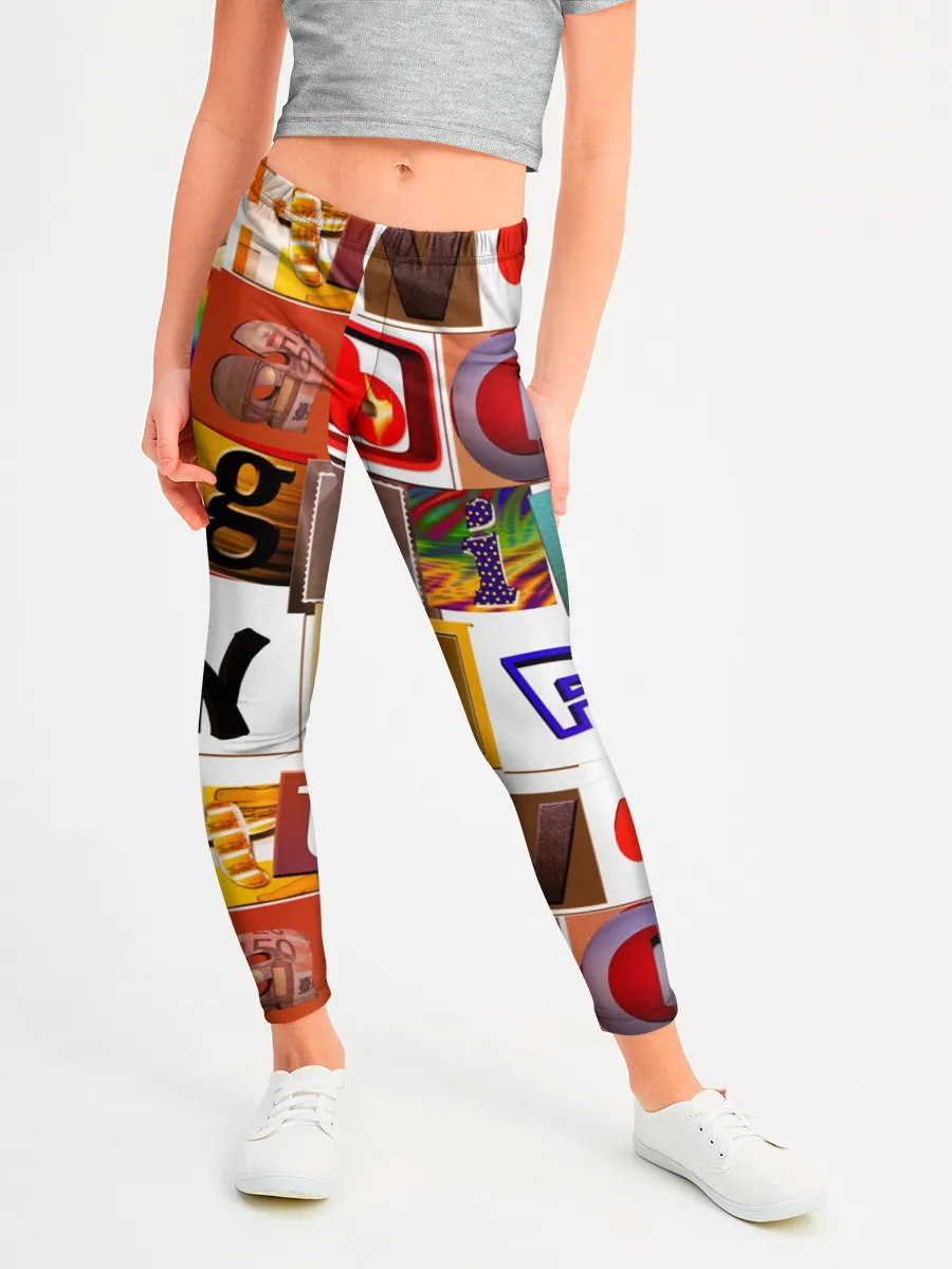 Леггинсы для девочки / Английские буквы # 2