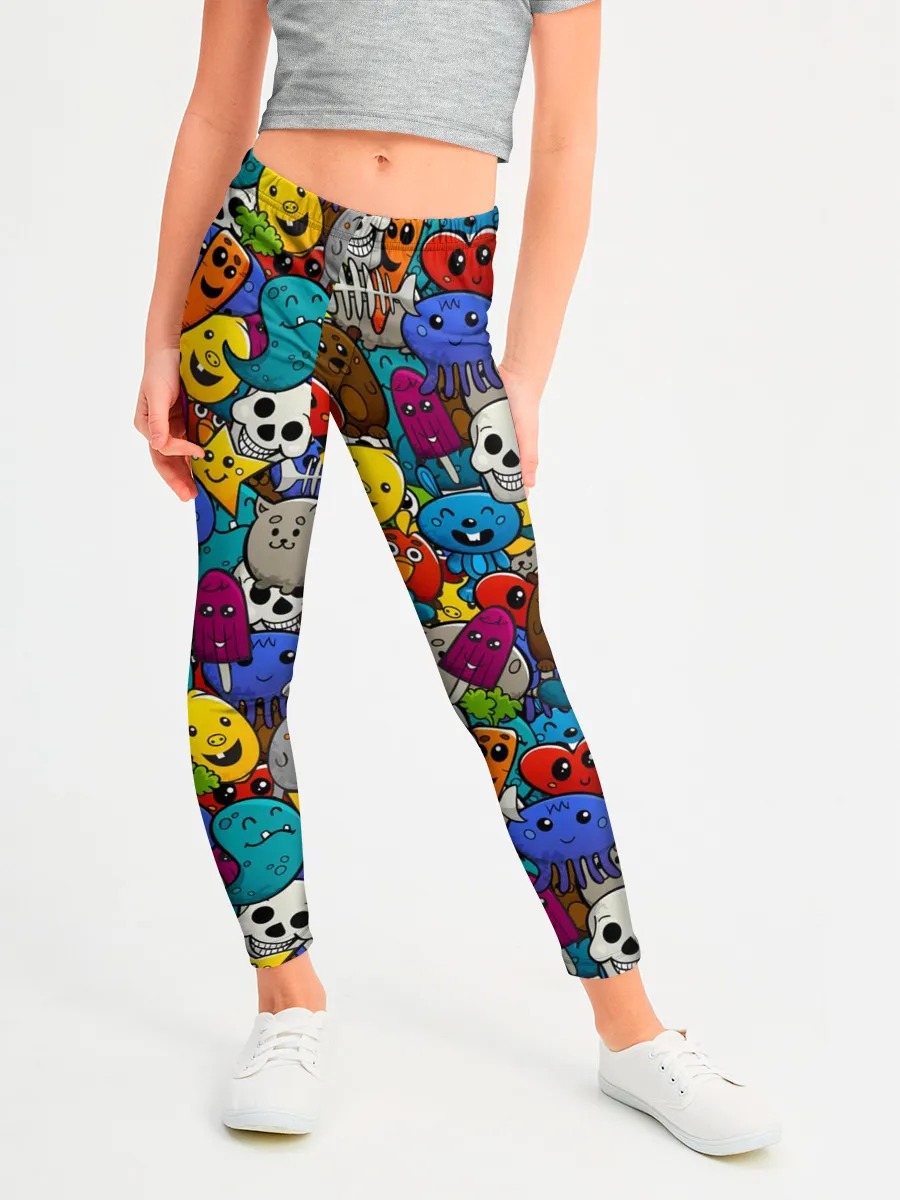 Леггинсы для девочки / Граффити