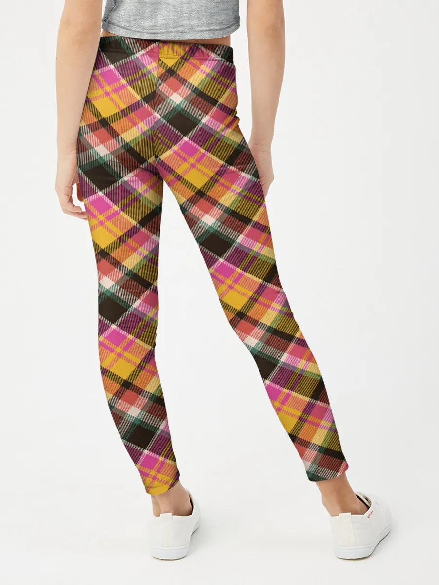 Леггинсы для девочки / Клеточный узор