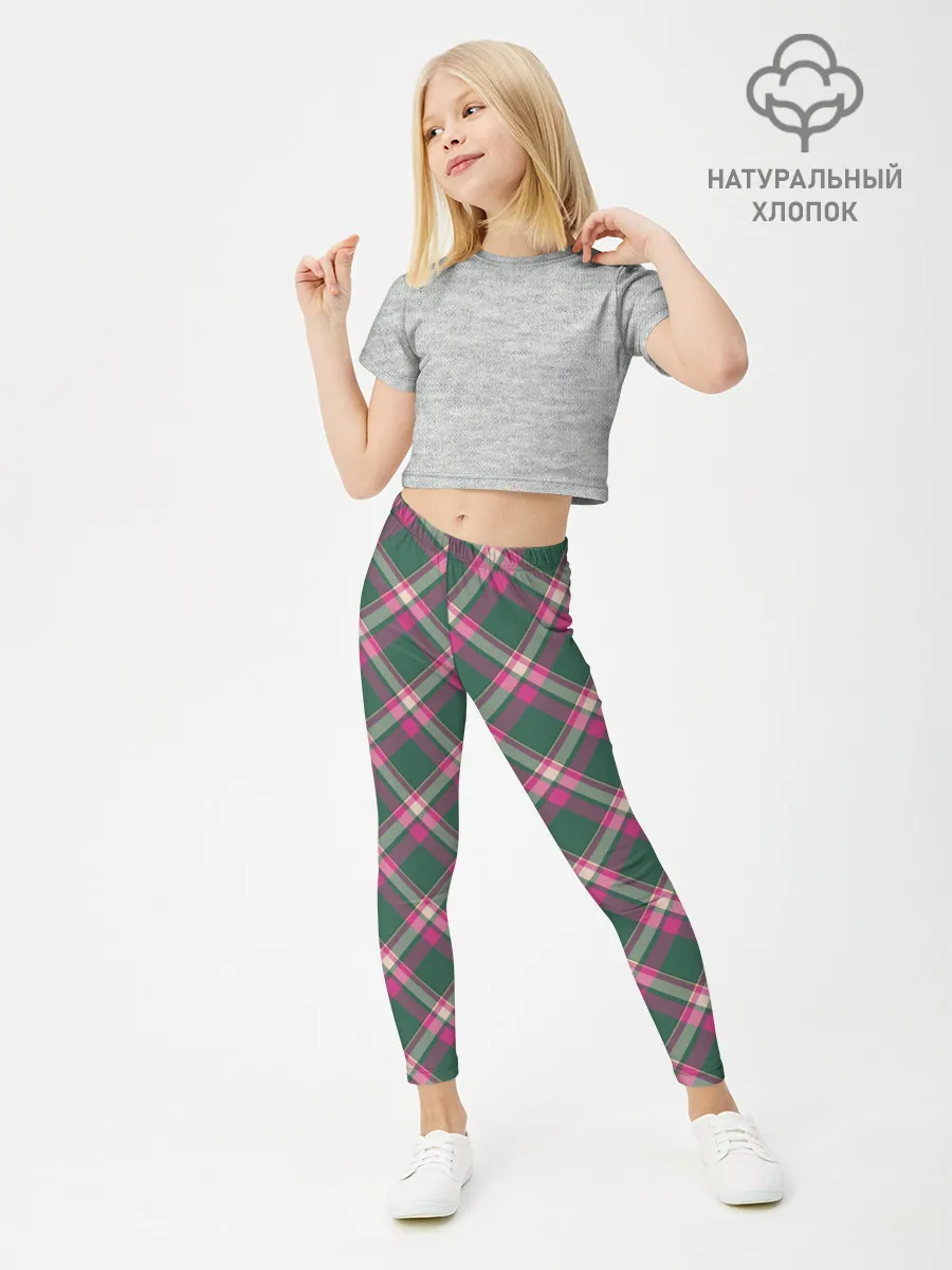 Леггинсы для девочки / Клеточный узор