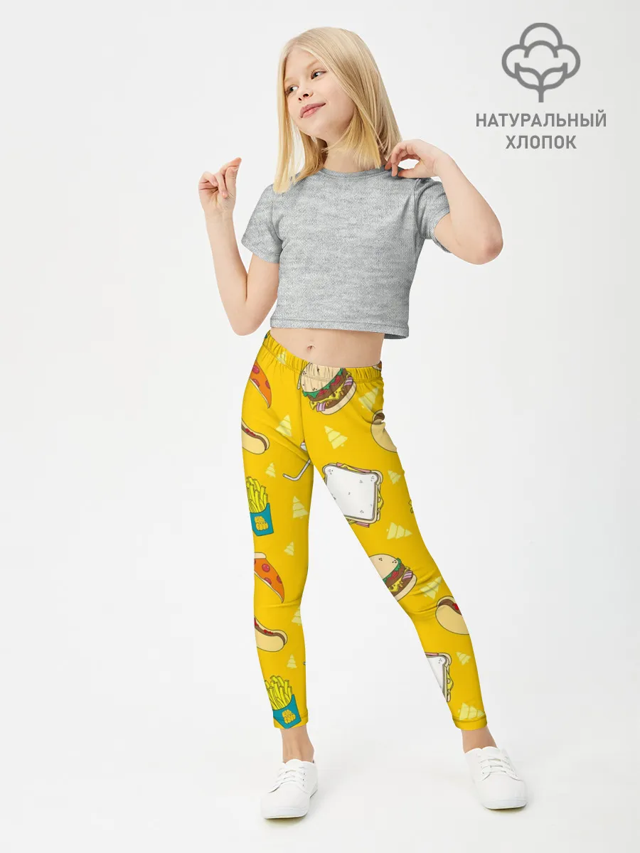 Леггинсы для девочки / Фастфуд