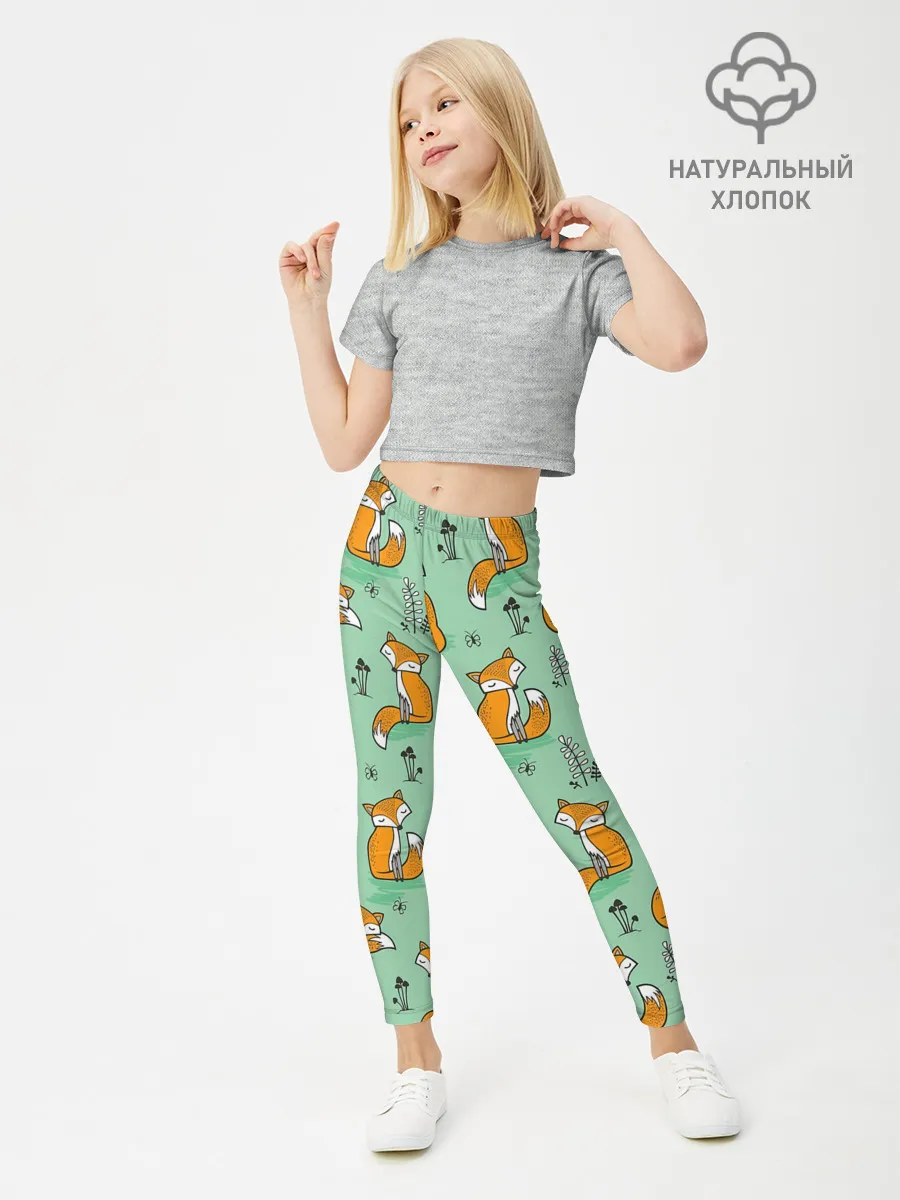 Леггинсы для девочки / Лиса с Грибами