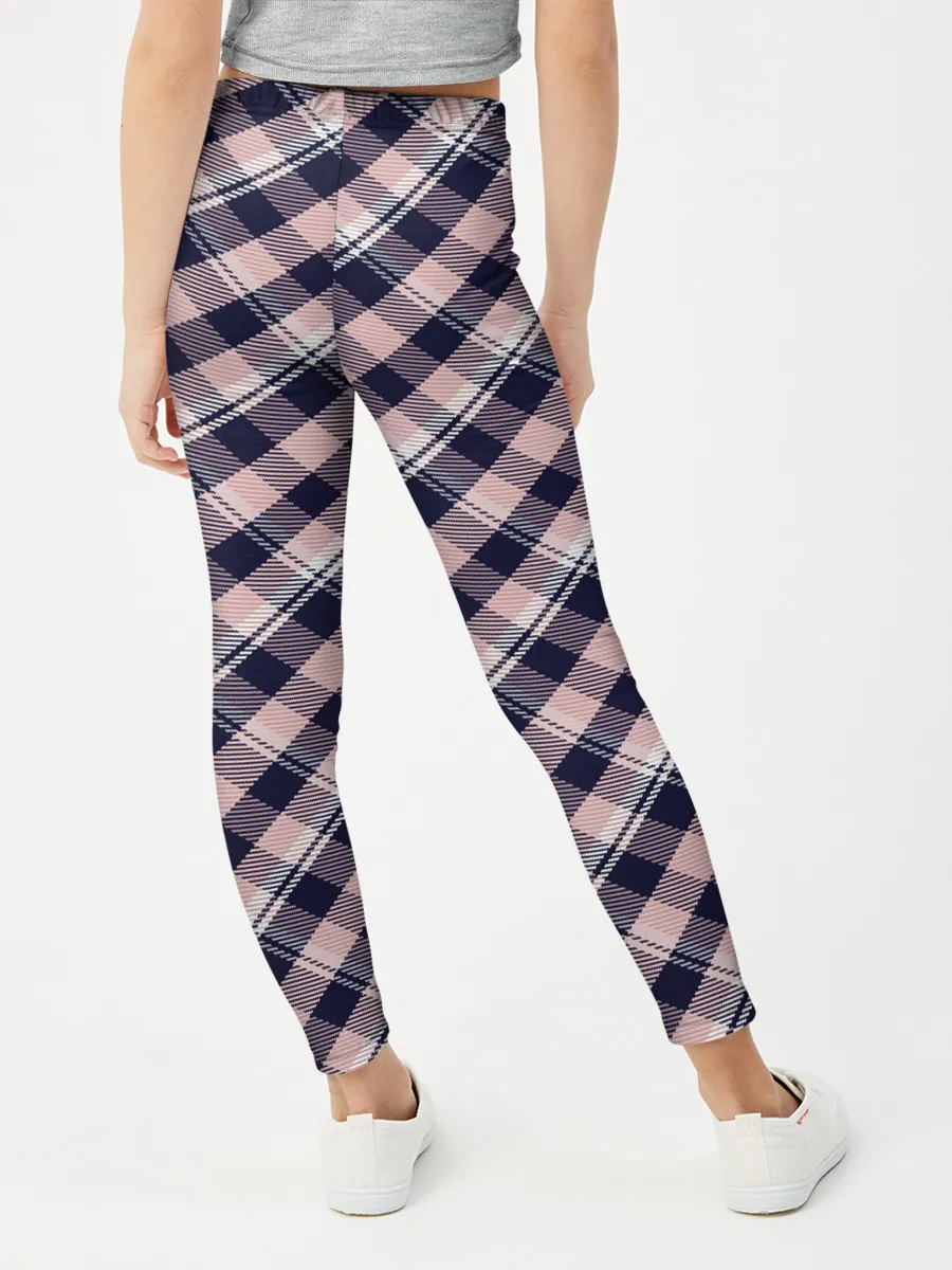Леггинсы для девочки / Клеточный узор