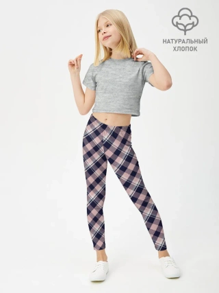 Леггинсы для девочки / Клеточный узор