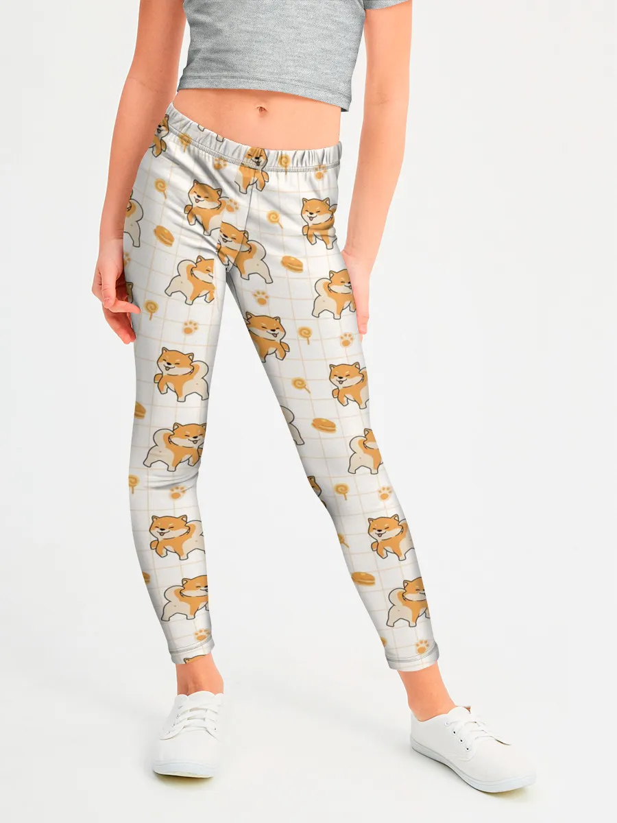 Леггинсы для девочки / Крутая Шиба-Ину