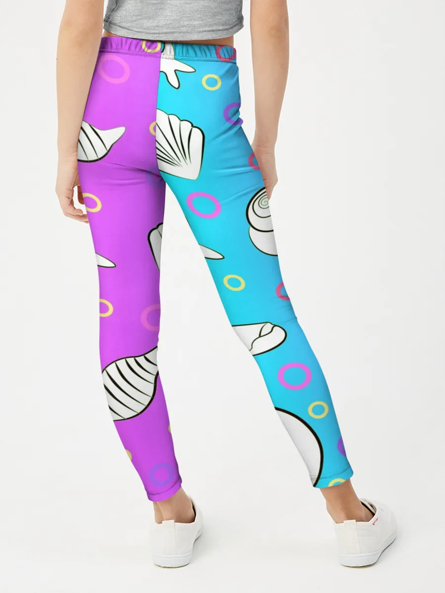 Леггинсы для девочки / Ракушки с градиентом