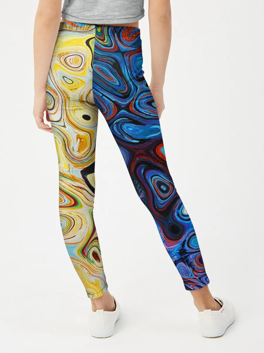 Леггинсы для девочки / Цветные абстрактные пятна