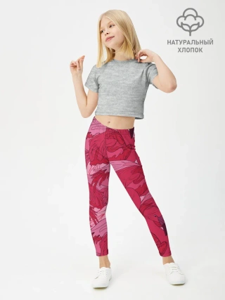 Леггинсы для девочки / розовые фламинго