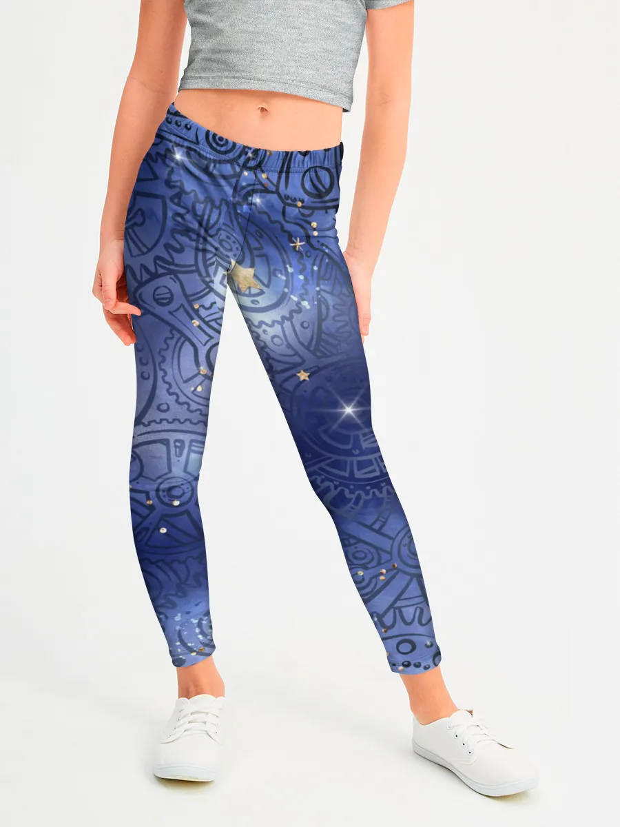 Леггинсы для девочки / Небо в стиле Стимпанк